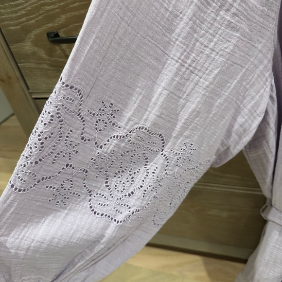 NWT - GAP Women’s Crinkle Gauze Embroidered Mini Dress in Lilac Lavender XXL - Picture 2 of 5